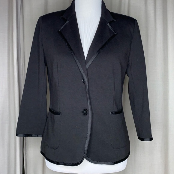 Laundry By Shelli Segal Jackets & Blazers - Laundry by Shelli Segal Black Ribbon Trim Blazer